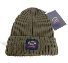 Paul & Shark Khaki grey Beanie Originals Premium Winter Hat Men Yachting