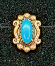 Copper 7 Turquoise Single Southwest Style Stud Earring Wheeler Manufacturing Co