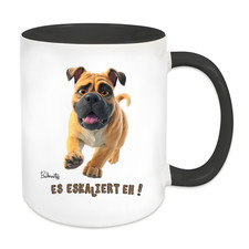 Lustige Sprüche Tasse, Es eskaliert eh, Bullmastiff, A6691