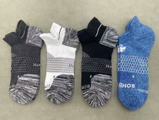 4 Pairs Bombas Men's Running Performance Ankle Socks Size Large 9-13 4 color