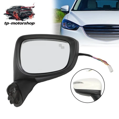 9-Pin w/ Blind Spot + Turn Signal Passenger Side For 2015 2016 Mazda CX-5 Mirror