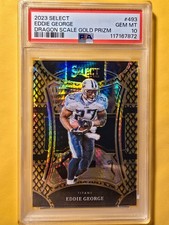 2023 Panini Select - Suite Level Eddie George #493 Gold Dragon Scale Prizm /10