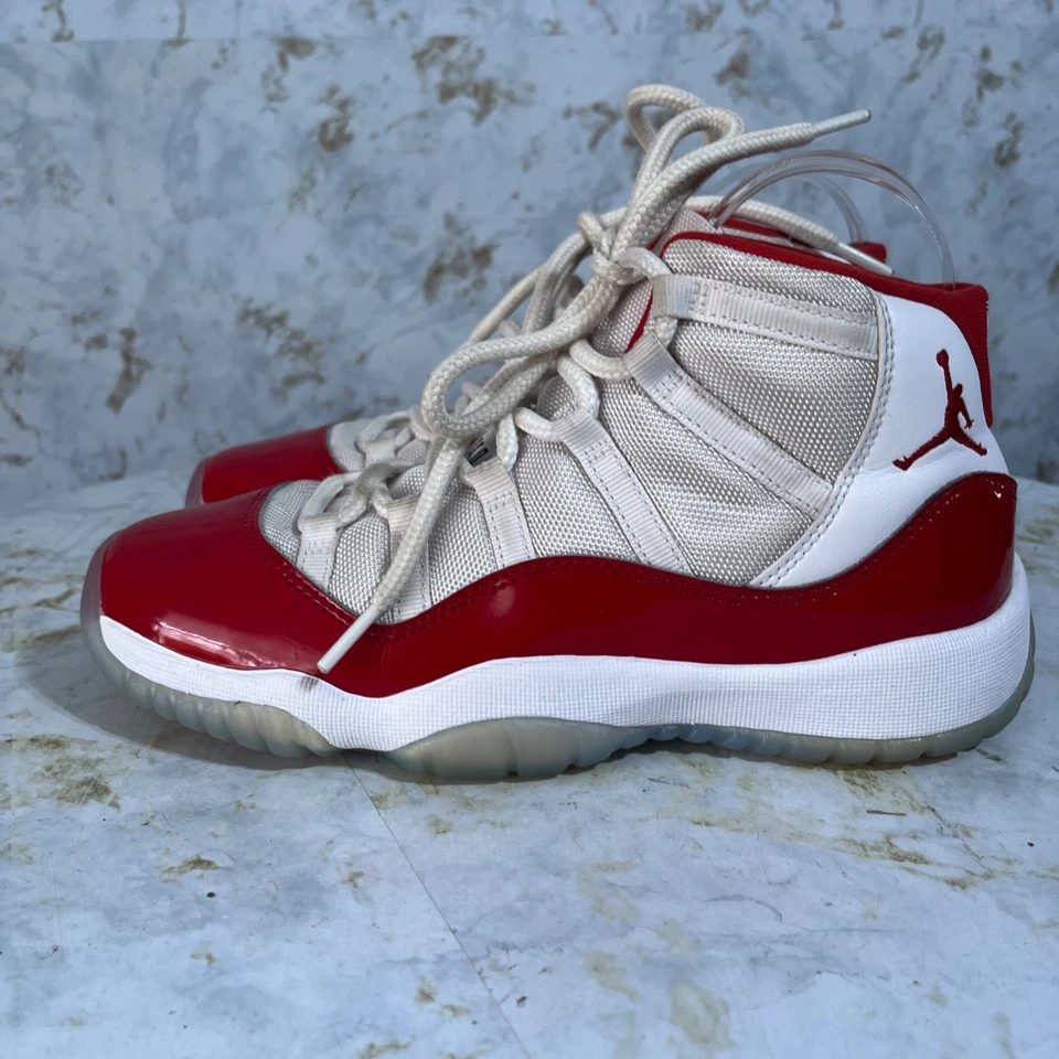 Jordan 11 Retro Cherry Youth Kids Size 6Y Shoes White Red Athletic Mid Sneakers - Image 4 of 4