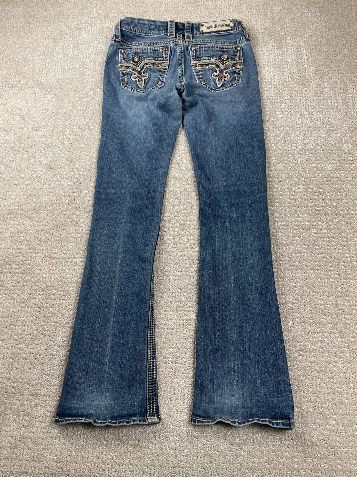 Rock Revival Jeans Womens 27 Betty Boot Cut Embroidered Rhinestone Denim Western