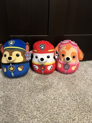 LOT OF THREE  Paw Patrol plush  Sky, Marshall And Chase Squishy Cuddly