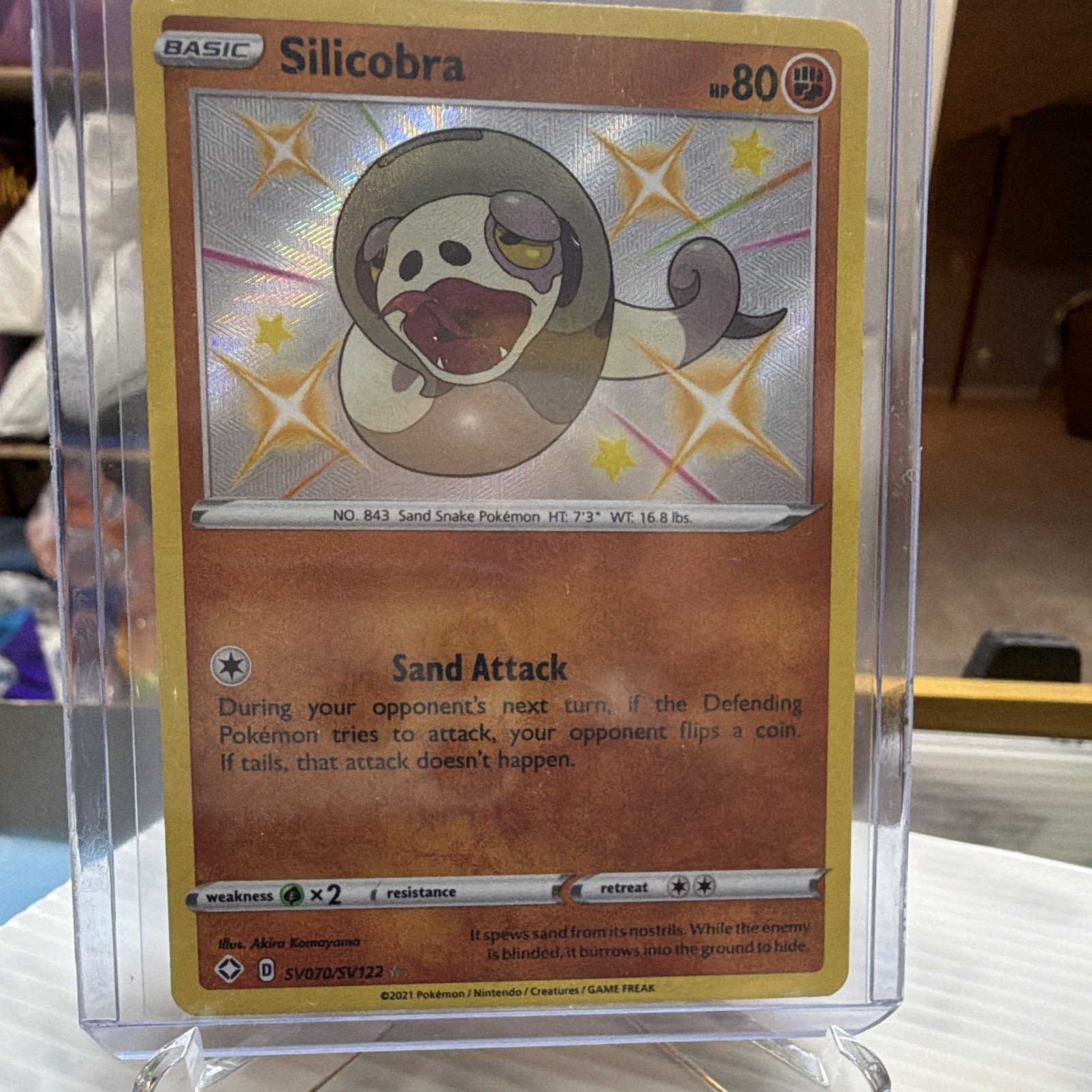 Pokemon TCG Silicobra SV070/SV122 Shining Fates Shiny Vault Holo EN 2021