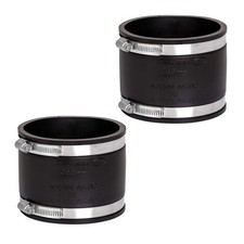 Fernco 1056-44 4-in. Flexible PVC Pipe Coupling for Cast Iron 4 Inch, Black