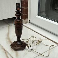Wooden Table Lamp - 36cm Tall X Base 13cm - No Shade