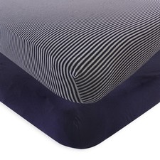 Unisex Baby and Organic Cotton Crib Sheet, Navy Heather Gray, Size
