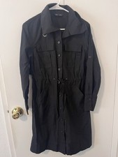 Banana Republic Black Trench-Back Shirtdress Midi Size XS