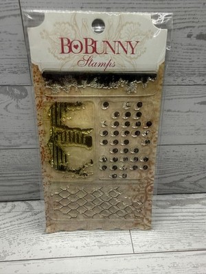 Bo Bunny Distressed Textures Clear Stamp 4 Piece Set 2013 New in Pack