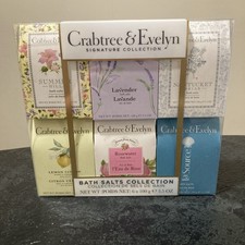 NIP Crabtree Evelyn Signature Scented Bath Salts Collection 3.5 oz Ea 6 Scents