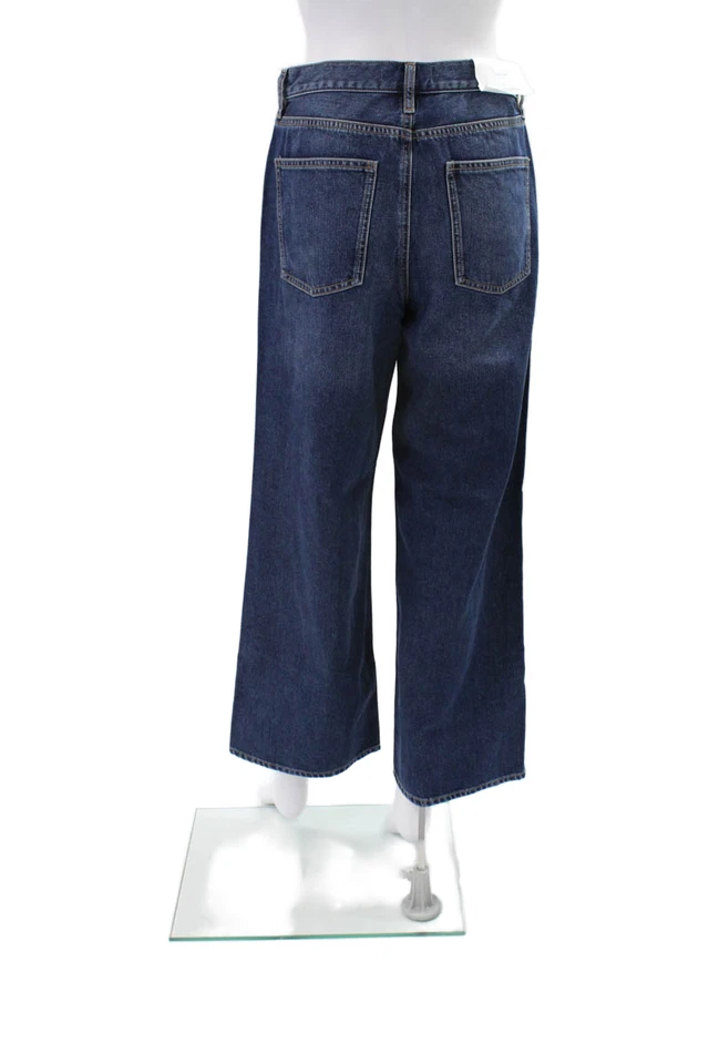 Pantalones de mezclilla para mujer MiH de tiro medio cinco bolsillos lavado oscuro pierna recta talla 28 Foto 3 de 4