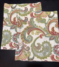 Valence Curtain Set Paisley Pattern Sage Pink Rust Modern Country Chic 51 X 15