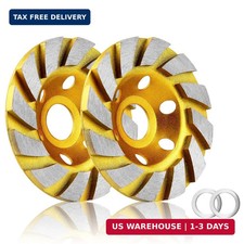 2pcs-4 Inch Concrete Stone Ceramic Turbo Diamond Grinding Cup Wheel,12 Segs Heav