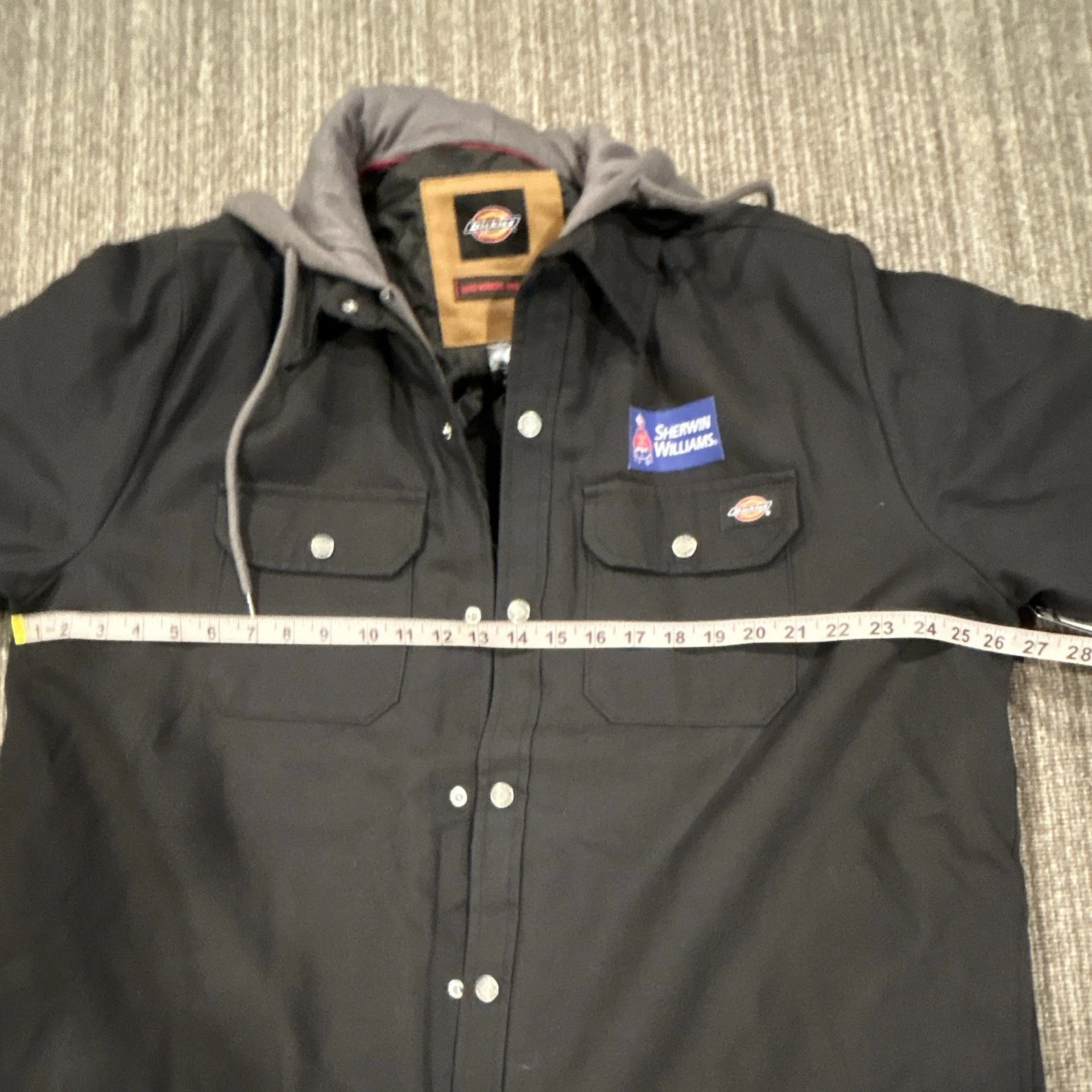 Dickies Hooded Duck Shirt Jacket Men's XL Black Lined DWR Relaxed Fit - product detail image 10
