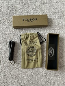 Filson Bridle Leather Keychain Key Ring Brown Brass Logo Ring *Gently Used*