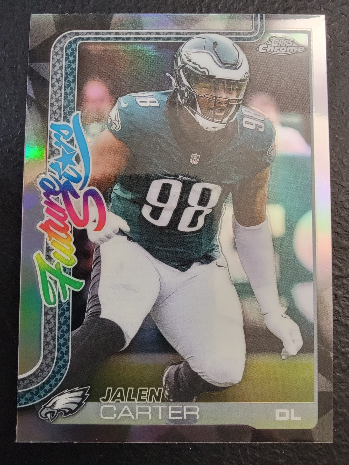 2025 Topps Chrome Football Jalen Carter FS-25 Future Stars Refractor