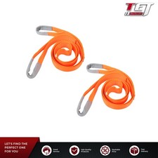 2 Pack 3 Inch x 10 FT Lifting Sling Straps Orange 25000lbs Fracture Strength