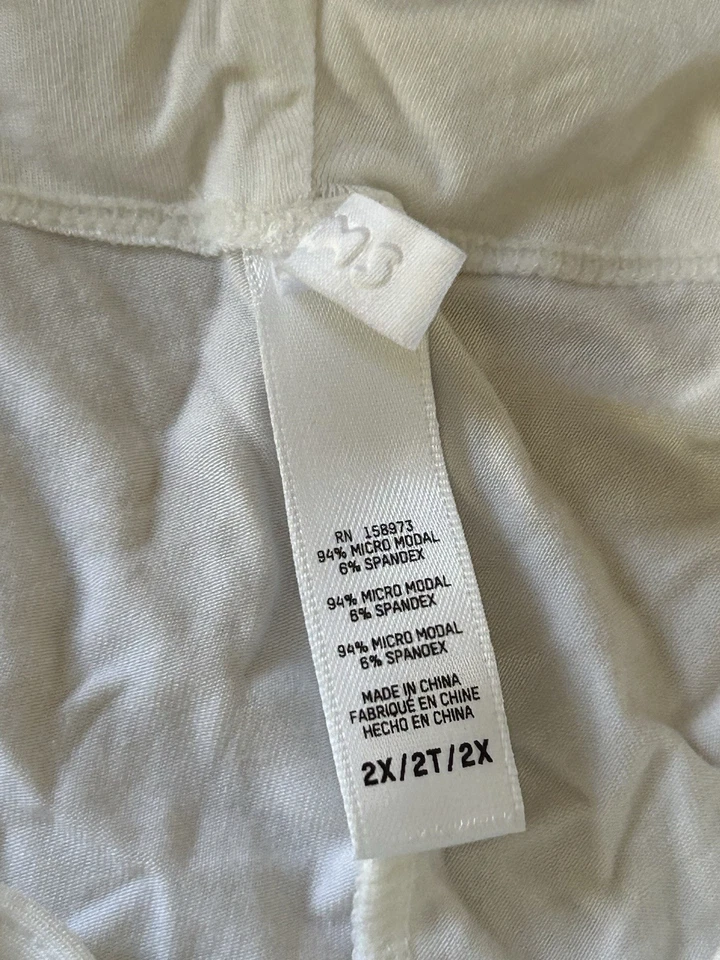 Pantalones SKIMS Jersey Tejido Talla Grande 2X Mármol Suave NUEVO SIN ETIQUETAS Blanco Salón Foto 4 de 4