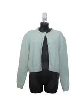 Rouje Size 36 Pastel Cardigan Sweater Angora Blend Button Front Cropped