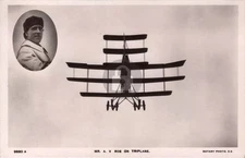 Av Roe on Triplane Aviation Flying Planes Pilot RPPC Photo Postcard COPY