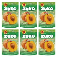 ZUKO Peach Flavored Drink Concentrate Pack of 6 With Vitamin C 14.1 Ounce