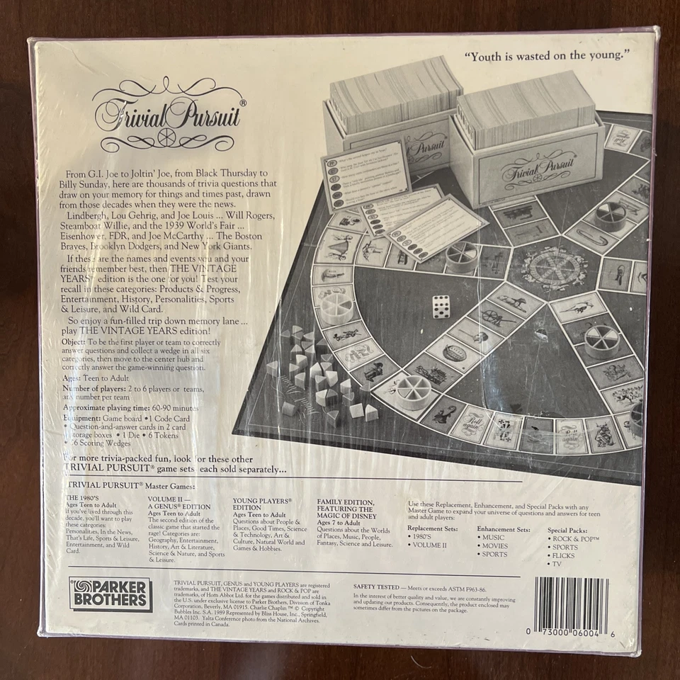 Trivial Pursuit The Vintage Years 1920’s -1950’s. NEW Still Sealed - Image 3 of 4