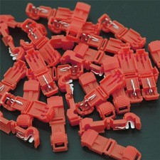 200PCS T-TAP Wire Connectors Self-Stripping Quick Splice Disconnect Red 22-18AWG