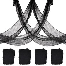 4 Pack Halloween Creepy Cloth Decorations, 30X72 Inch Black INCH,