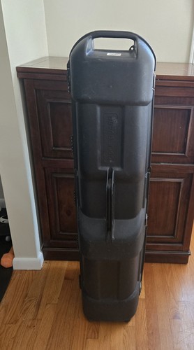 Golf Guard Hard Shell Wheeled Travel Case Rolling Luggage 3 Latches Black 48"