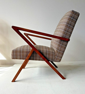 Mid Century Design Sessel 60er Stil Lounge Armlehnen Bauhaus Danish Teak Ära 50s