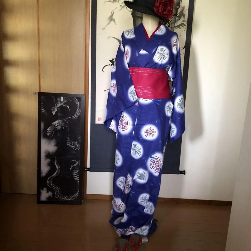 Transparent Purple Dragonfly Pattern Yukata Set - Image 3 of 4