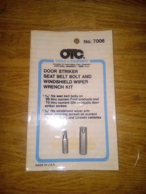 VINTAGE NOS OTC 7006 DOOR STRIKER SEAT BELT BOLT & WINDSHIELD WIPER WRENCH KIT