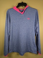 THE NORTH FACE Womens Flashdry Blue Pink Polyester Hoodie Running Top Size L
