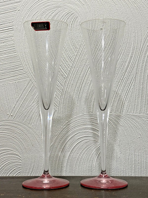 Riedel Pink Ouverture Trumpet Champagne Flutes Set of 9.5'' (set 2) Wedding NWOB