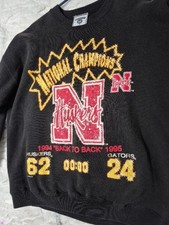 Vintage Y2K Men's Lee Black Nebraska Huskers XL Sweatshirt 1995