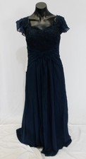 Azazie Women's Gwenyth A-Line Lace Chiffon Dress EH6 Dark Navy Size A6 NWT