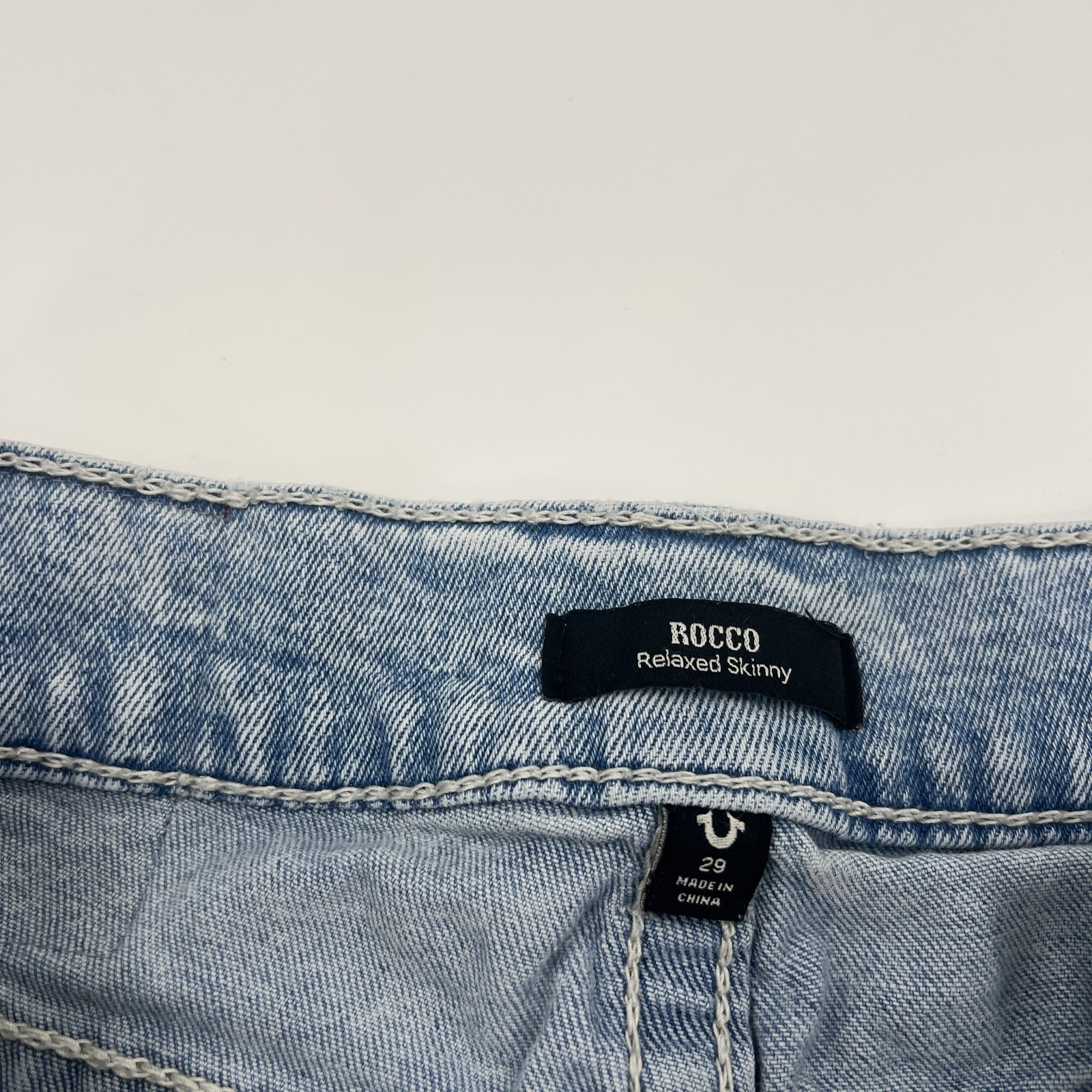 True Religion Rocco Big T Shorts Mens 29 Relaxed Skinny Denim Light Wash EUC thumbnail 5