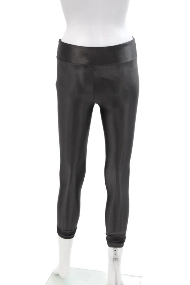 Legging para mujer Koral cintura alta largo completo ajustado brillante negro talla S Foto 3 de 4