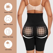 2 Packs Tummy Control Shapewear Shorts Faja Body Shaper for Women High-Waisted 