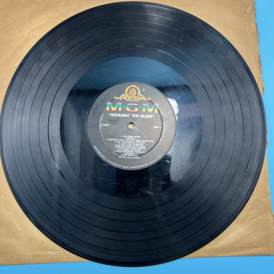 HANK WILLIAMS - Moanin' The Blues MGM Records Lion Label RARE Hard to Find LP Foto 3 de 4