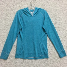 Simms Hoodie Medium Adult Blue Solarflex UPF50 Pullover Sweatshirt Logo Womens M