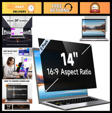 14" Laptop Privacy Screen Filter - Anti-Glare, Blue Light Blocking, Removable, 2