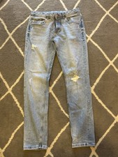 Men’s Primark Slim Fit Distressed Jeans – Light Blue – W30 L32 Good Condition