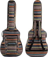 43 Inch Acoustic Guitar Gig Bag with Backpack Strap and 5 Pockets, Bohemian Vint
