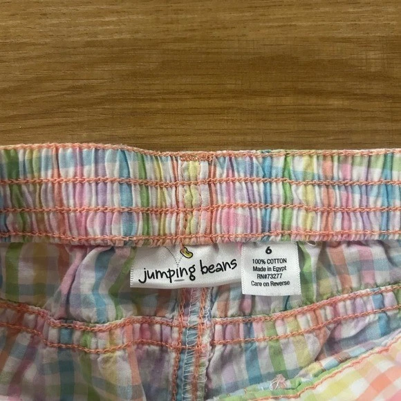 Брюки-капри в клетку Jumping Beans для девочек размер 6 радужная имбирь эластичная талия - Изображение 2 из 3