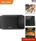700W Countertop Microwave with 10 Power Levels & Eco Mode - Sleek Black Design