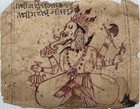 VINTAGE HANDMADE LORD GANESHA PAINTING ON SANSKRIT/HINDI MANUSCRIPT LEAF.