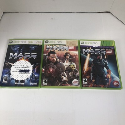 Mass Effect 1, 2, 3 Trilogy Xbox 360 Lot Set BioWare EA Action RPG Sci-Fi